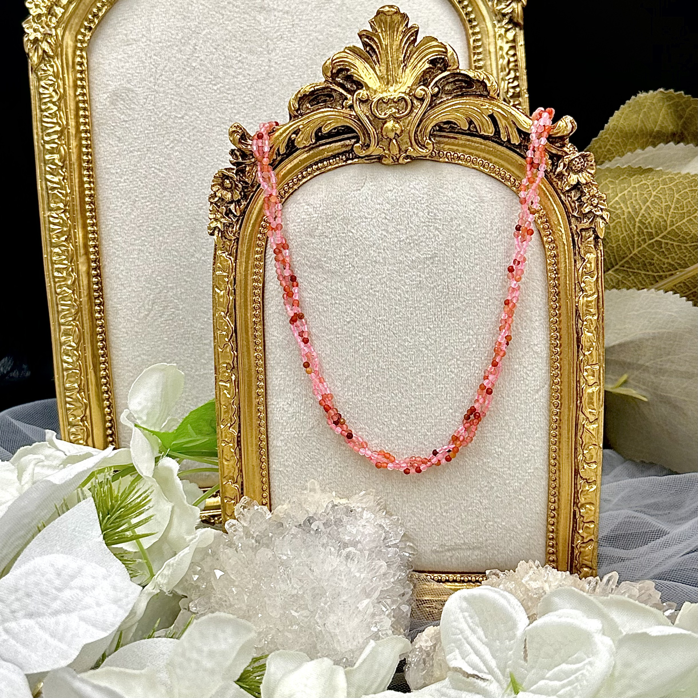 Rabbit Hair Beaded Necklace