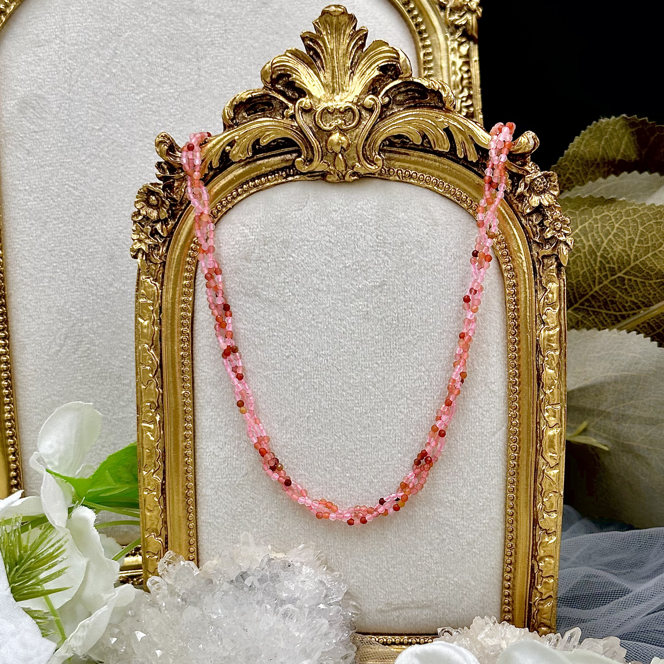 Rabbit Hair Beaded Necklace