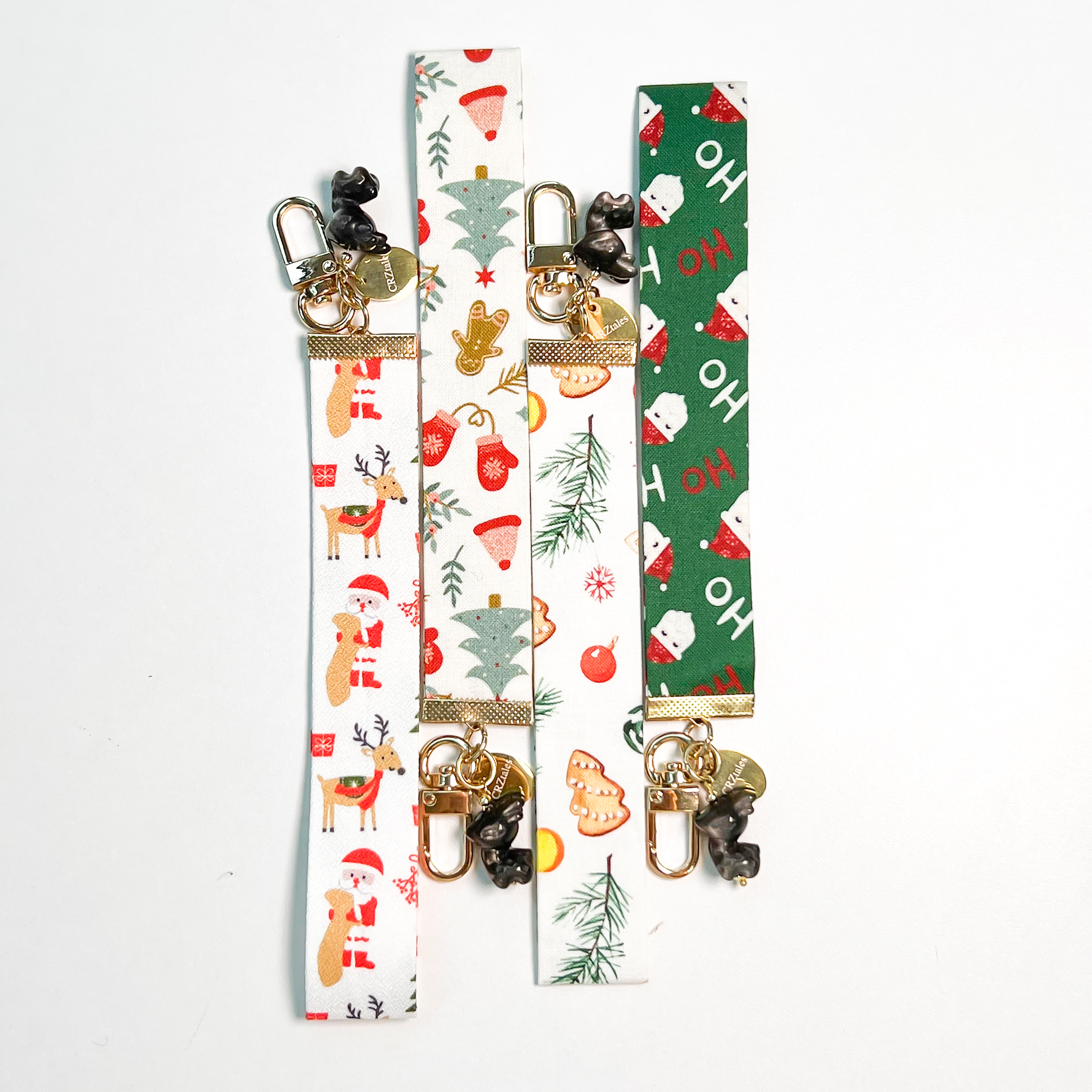 <<SG Seller>> CRZtales Silver Obsidian Reindeer Crystal Charms Christmas Theme Fabric Chain CRZFabChain #CRZFabChains