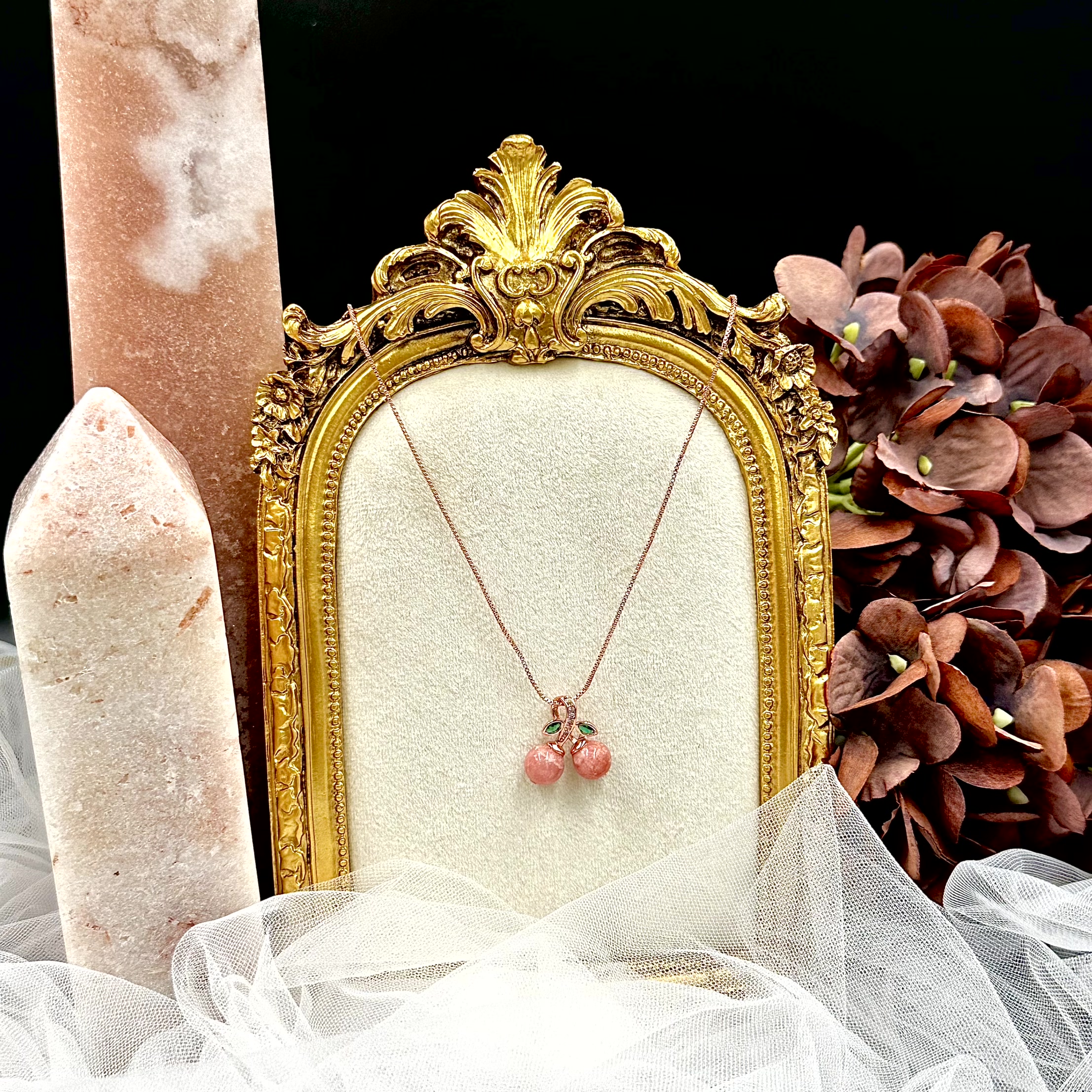 Rhodochrosite Cherry Necklace