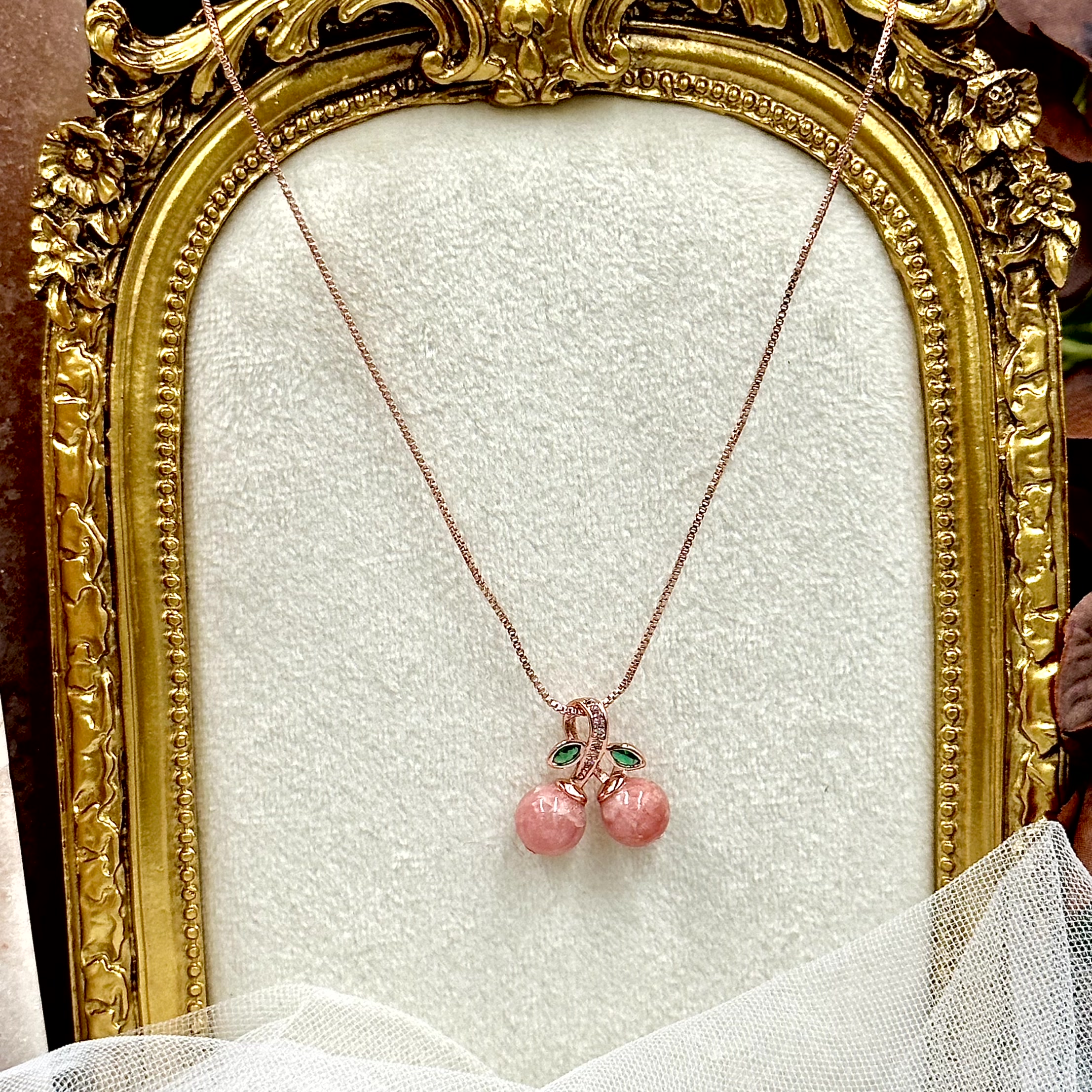Rhodochrosite Cherry Necklace
