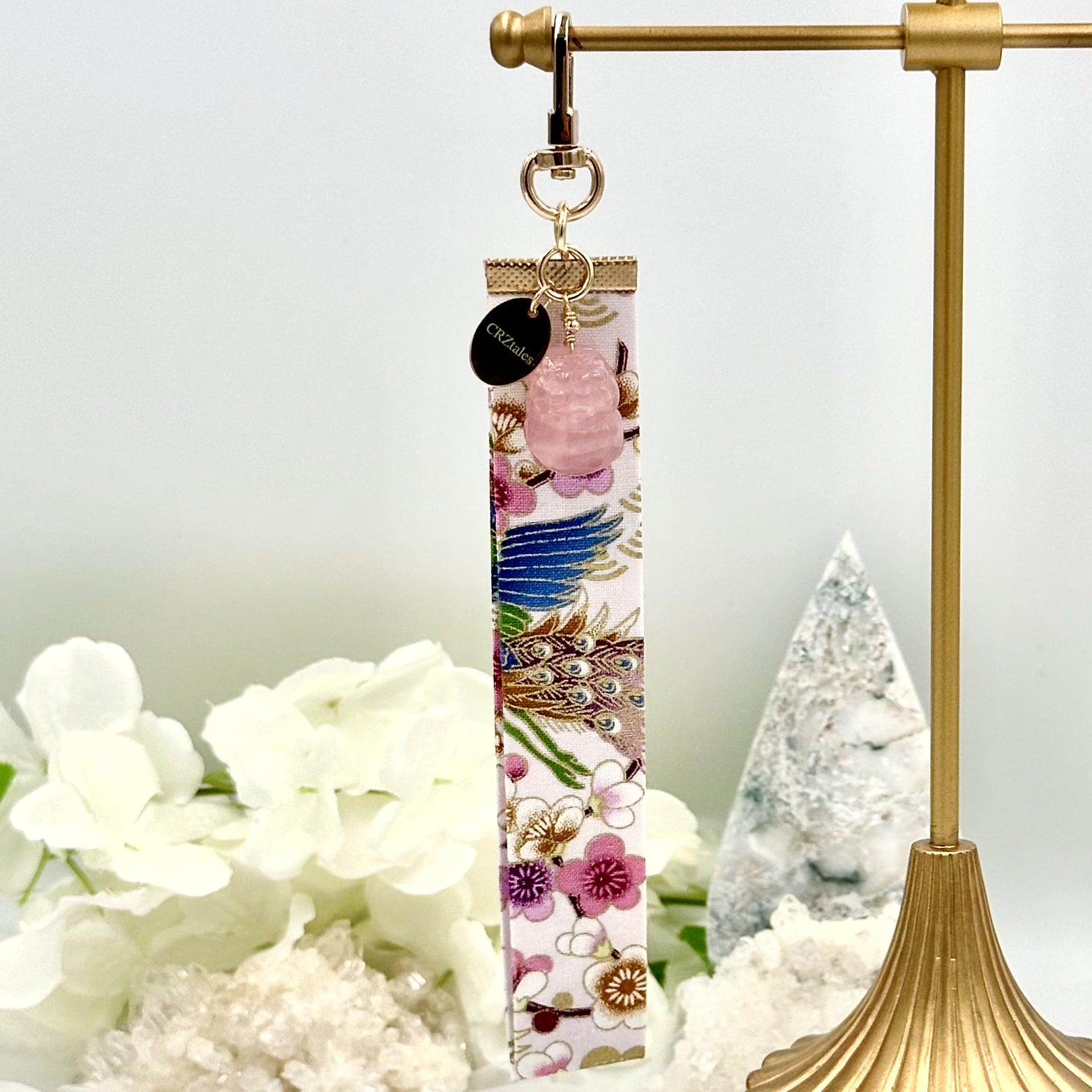 Rose Quartz Pixiu CRZFabWristlet