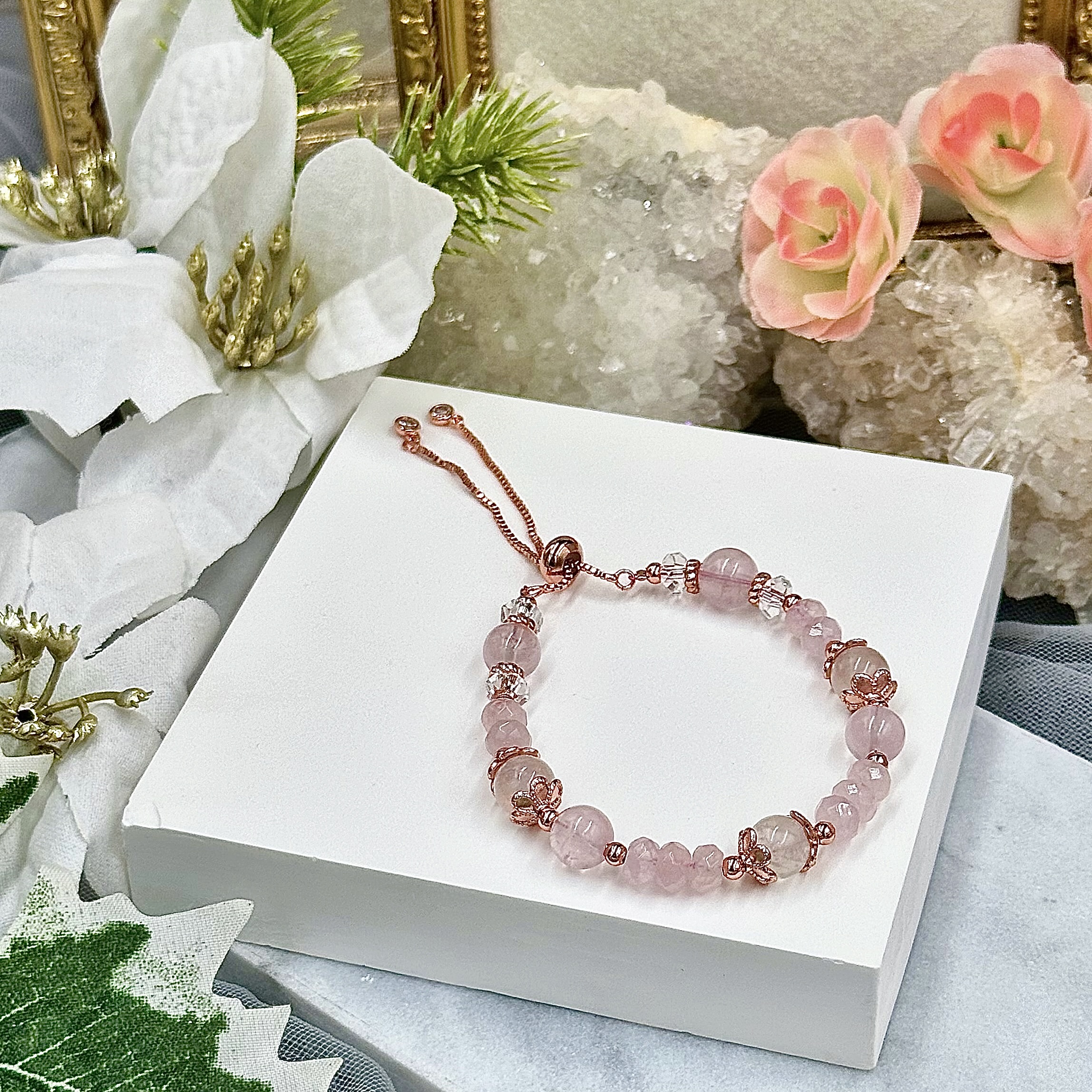 Rose Quartz Push-Pull Bracelet