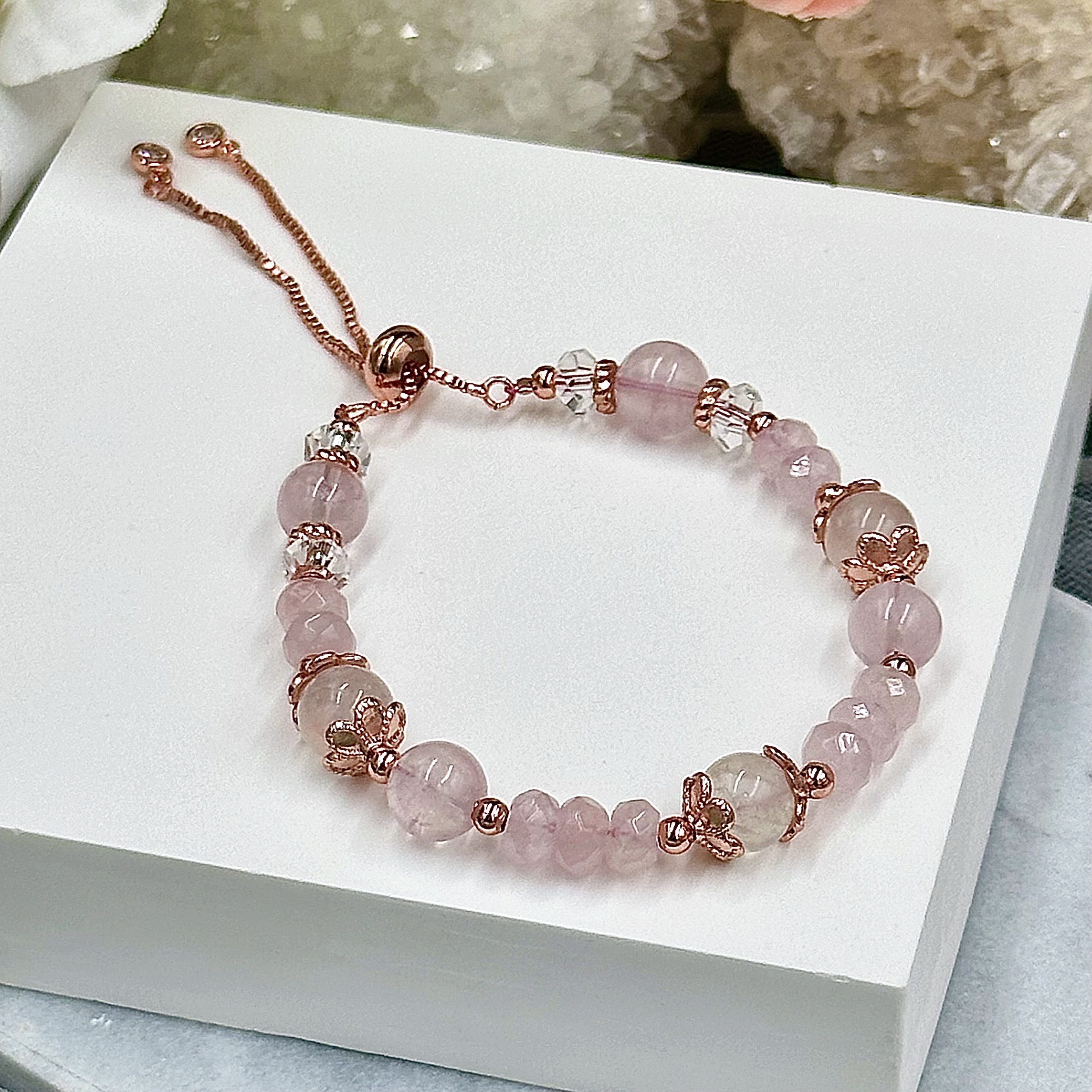 Rose Quartz Push-Pull Bracelet