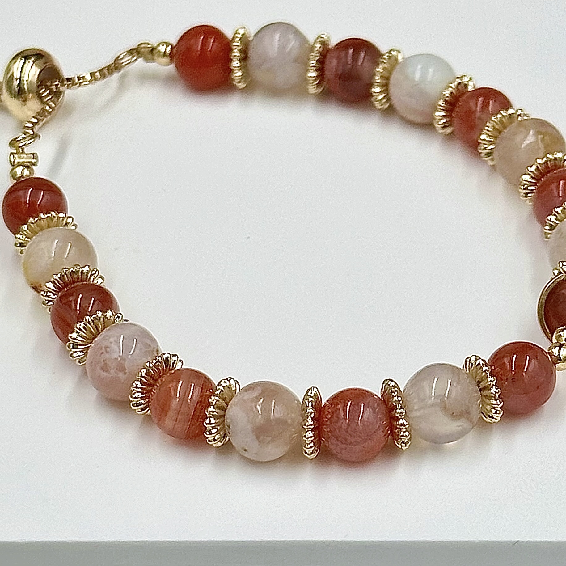 Sakura Agate And Nam Hong Agate Push-Pull Bracelet