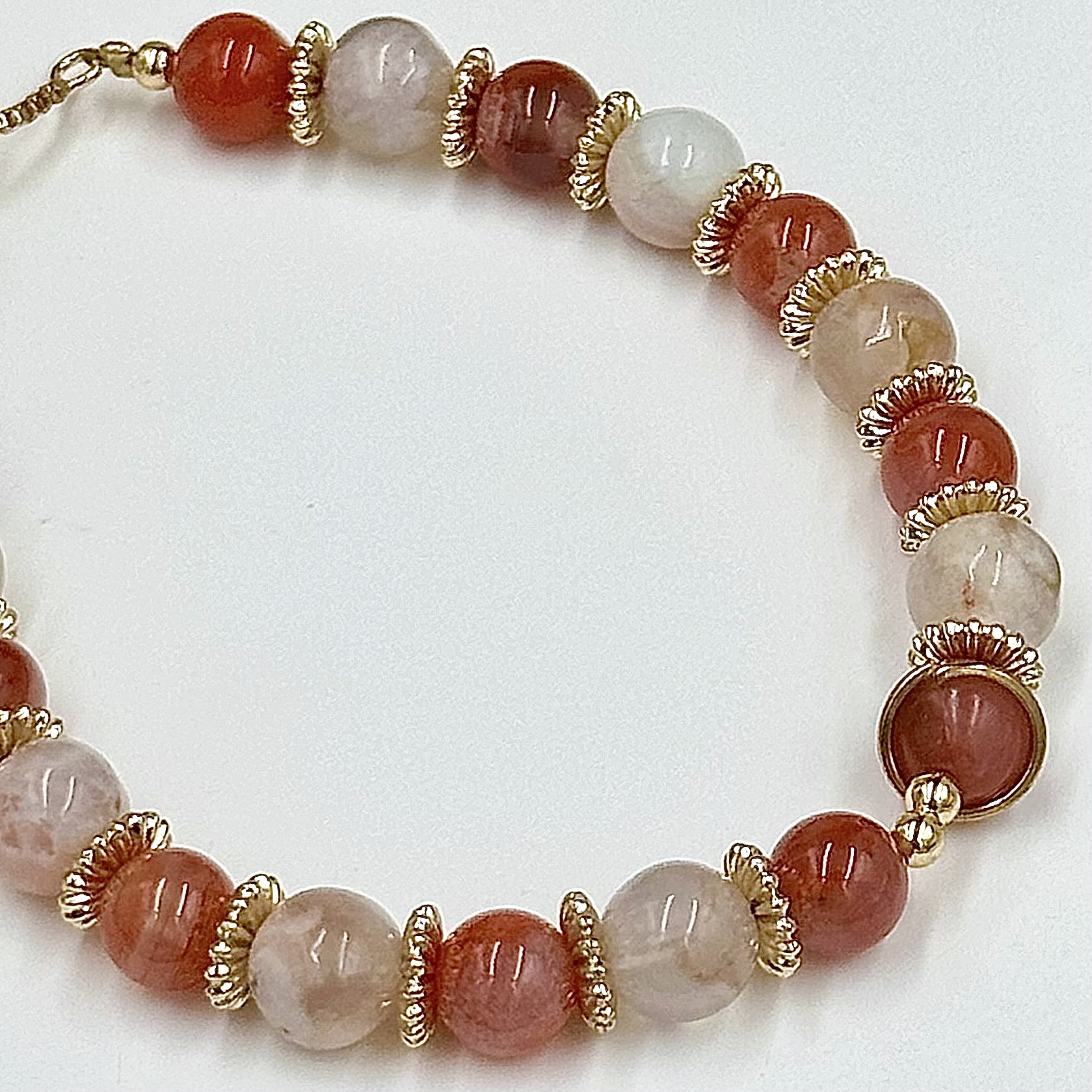 Sakura Agate And Nam Hong Agate Push-Pull Bracelet