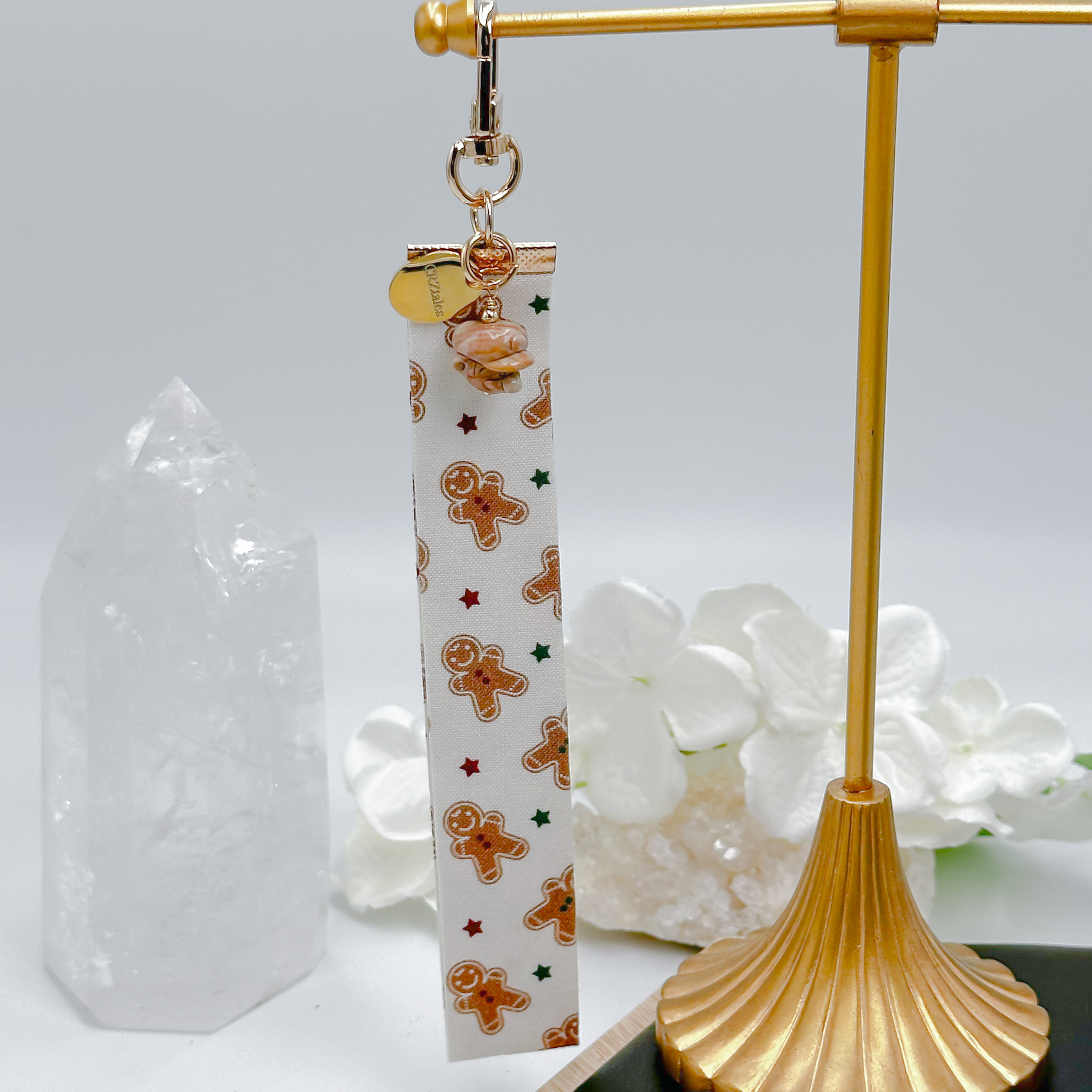 <<SG Seller>> CRZtales Alashan Agate Super Mario Head Crystal Charms Christmas Theme Fabric Chain CRZFabChain #CRZFabChains
