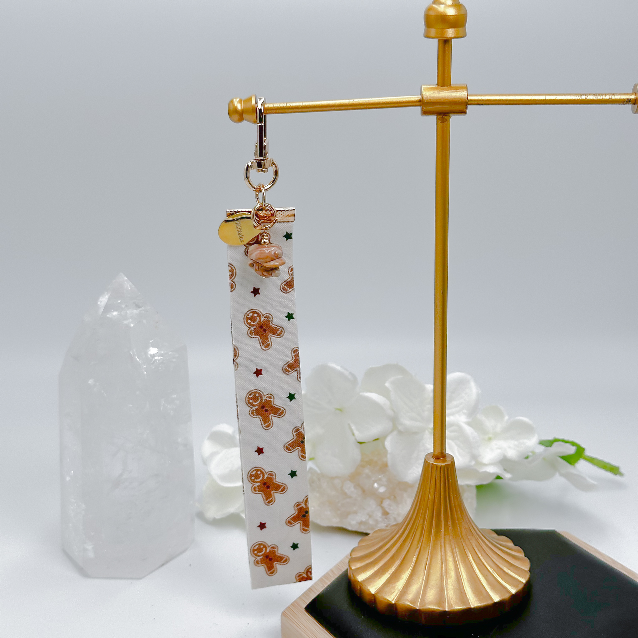 <<SG Seller>> CRZtales Alashan Agate Super Mario Head Crystal Charms Christmas Theme Fabric Chain CRZFabChain #CRZFabChains