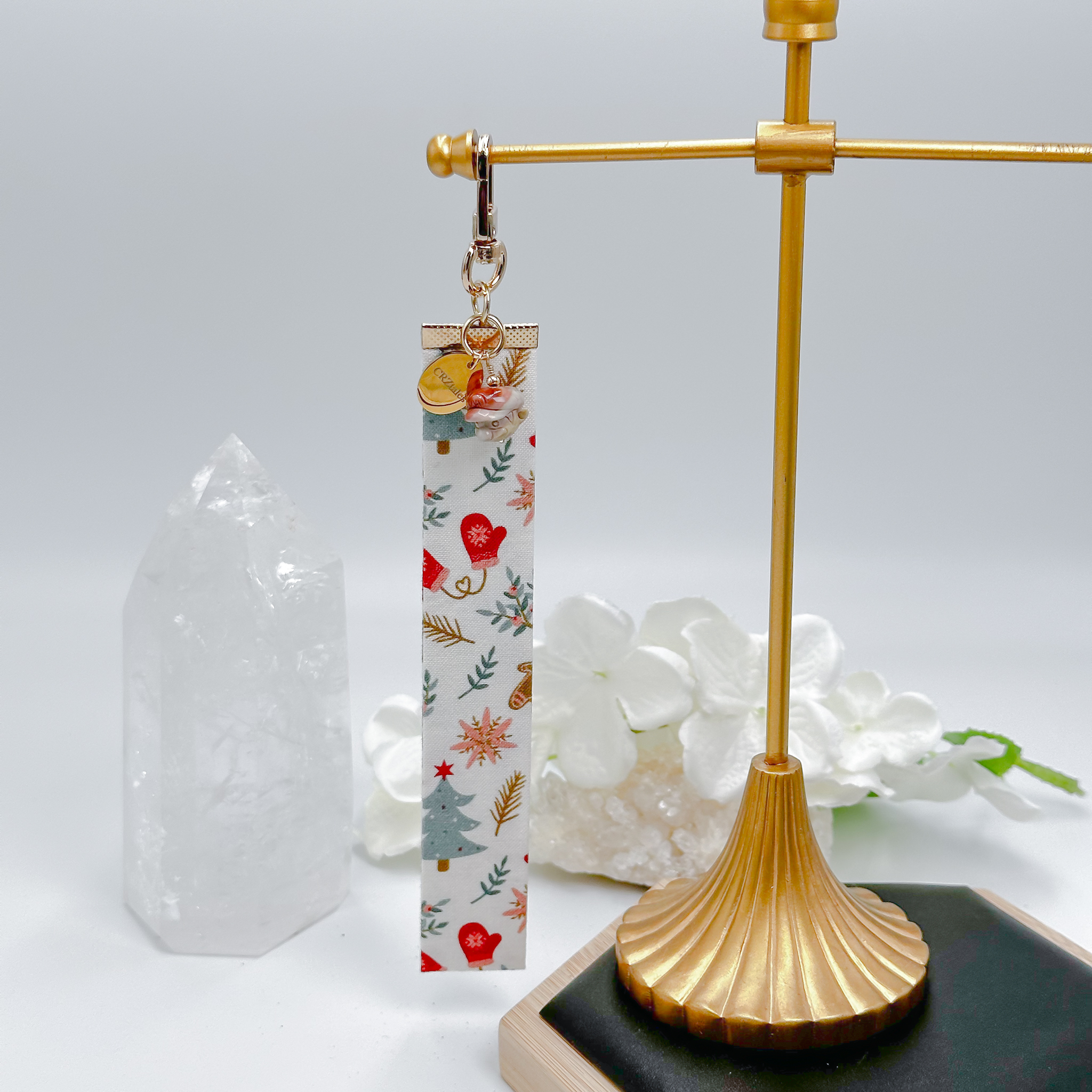 <<SG Seller>> CRZtales Alashan Agate Super Mario Head Crystal Charms Christmas Theme Fabric Chain CRZFabChain #CRZFabChains