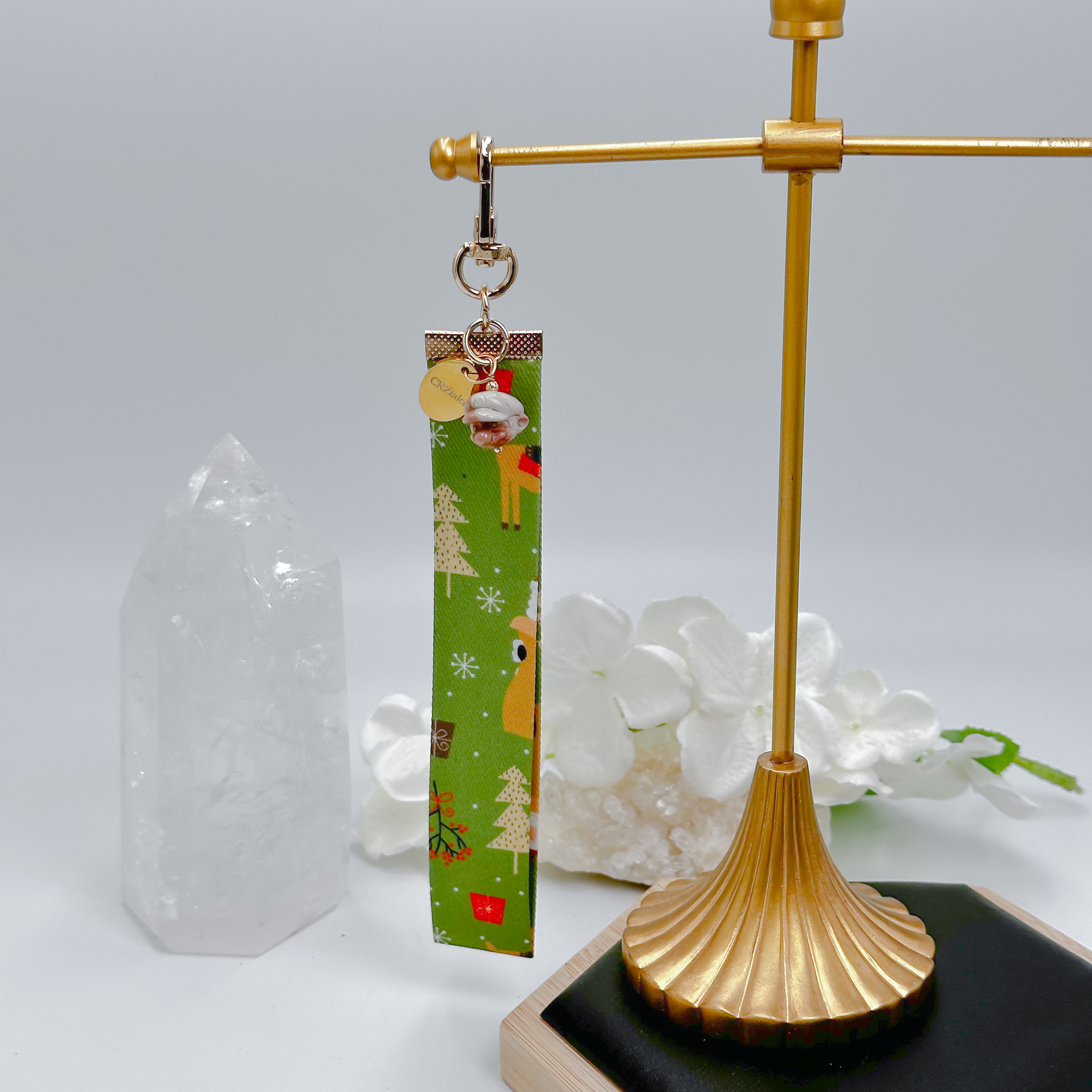 <<SG Seller>> CRZtales Alashan Agate Super Mario Head Crystal Charms Christmas Theme Fabric Chain CRZFabChain #CRZFabChains