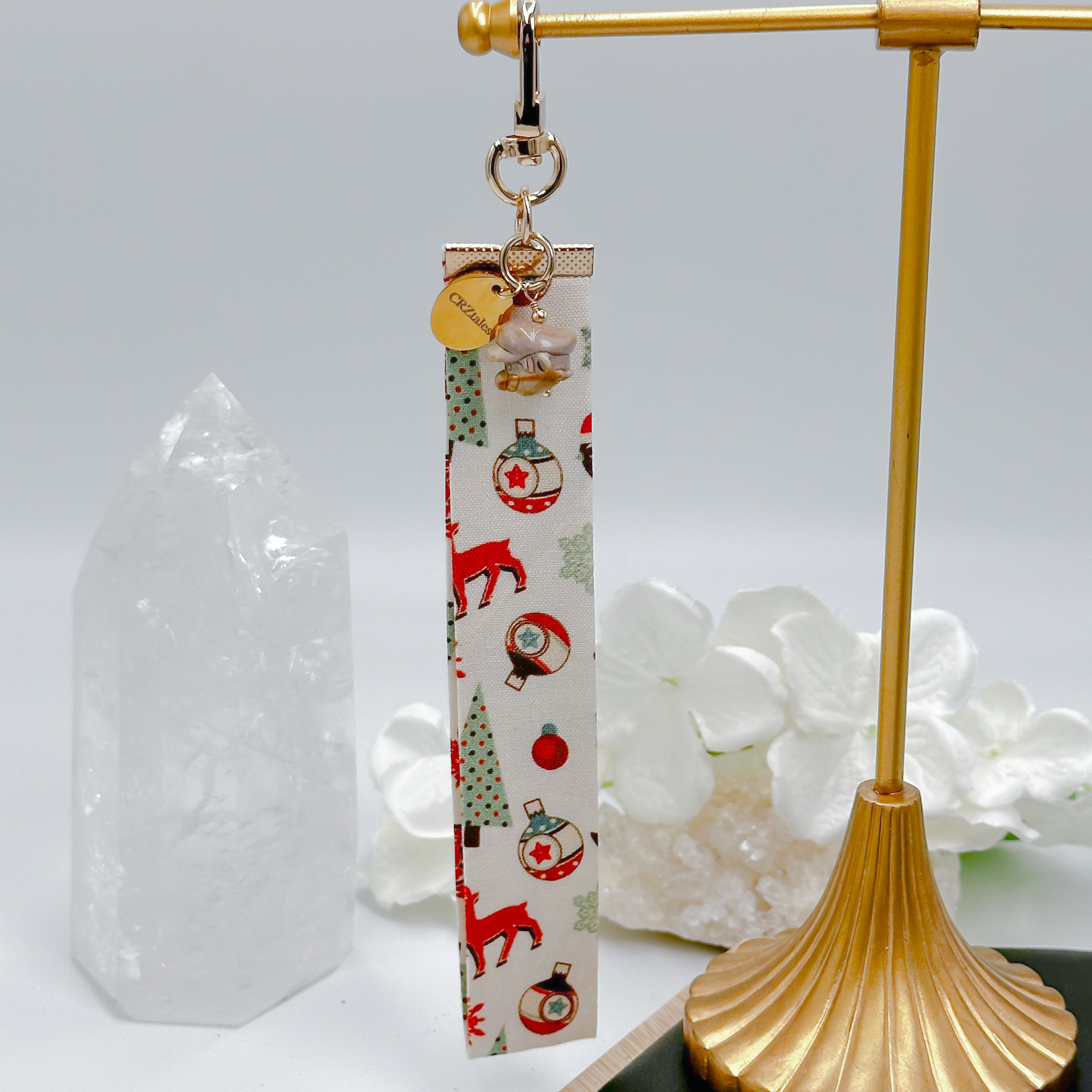 <<SG Seller>> CRZtales Alashan Agate Super Mario Head Crystal Charms Christmas Theme Fabric Chain CRZFabChain #CRZFabChains