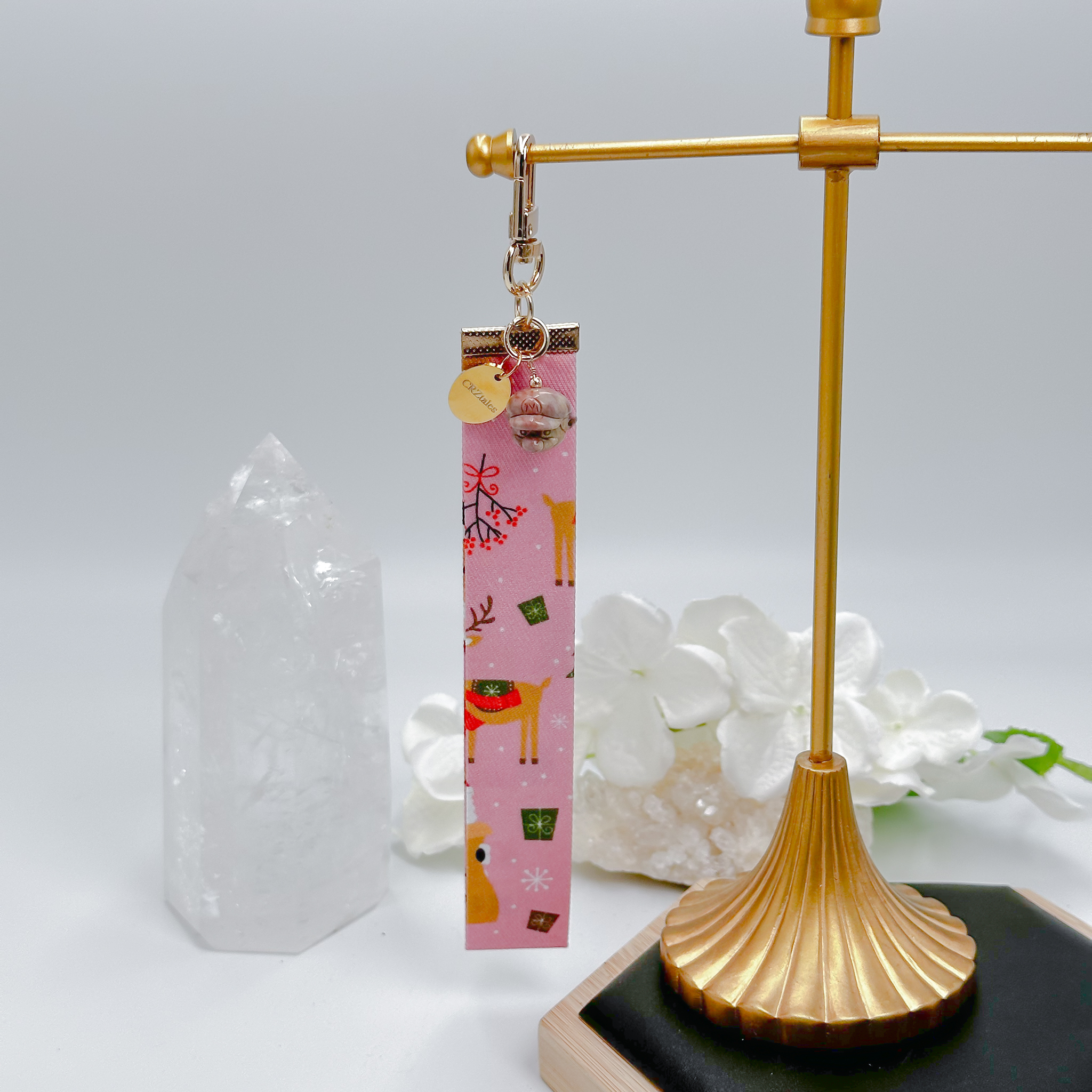 <<SG Seller>> CRZtales Alashan Agate Super Mario Head Crystal Charms Christmas Theme Fabric Chain CRZFabChain #CRZFabChains