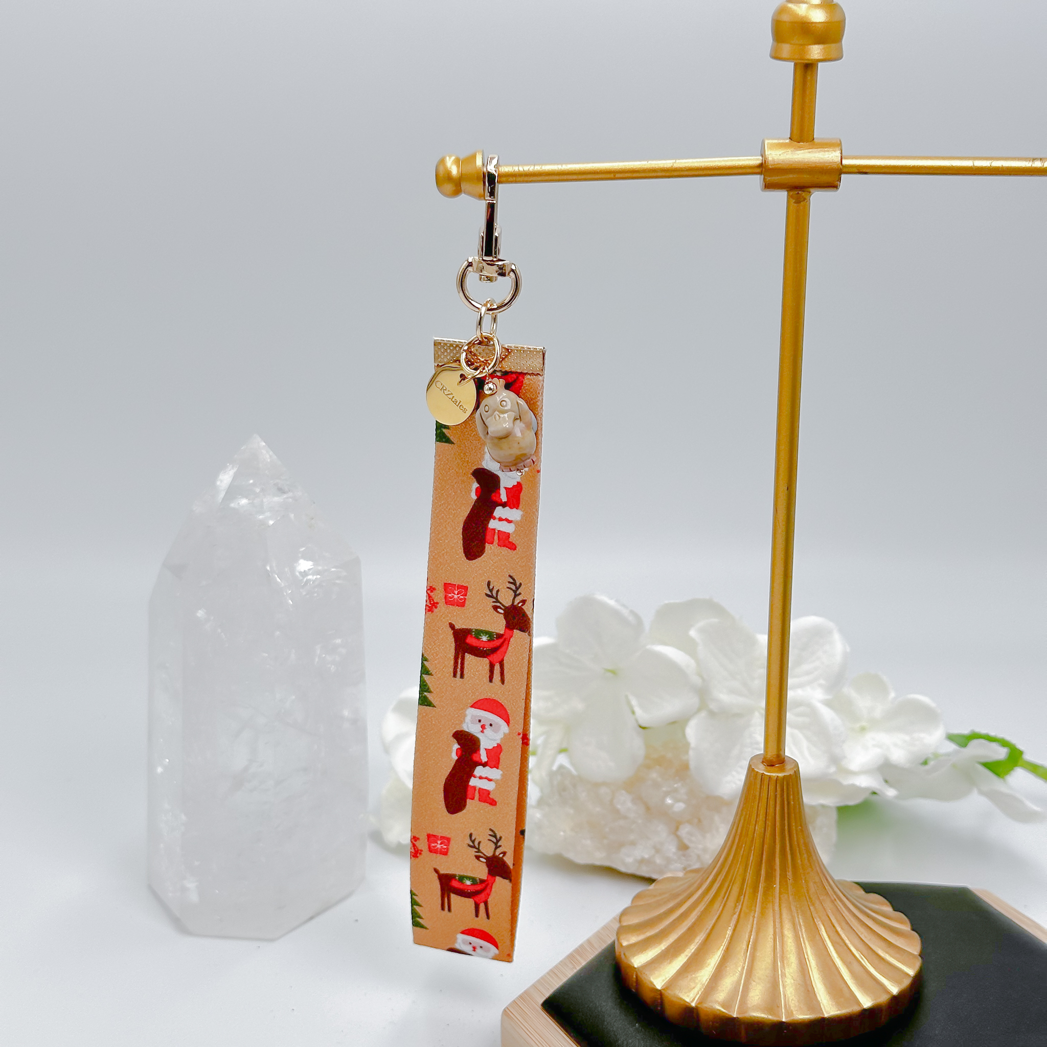 <<SG Seller>> CRZtales Alashan Agate Psyduck Crystal Charms Christmas Theme Fabric Chain CRZFabChain #CRZFabChains