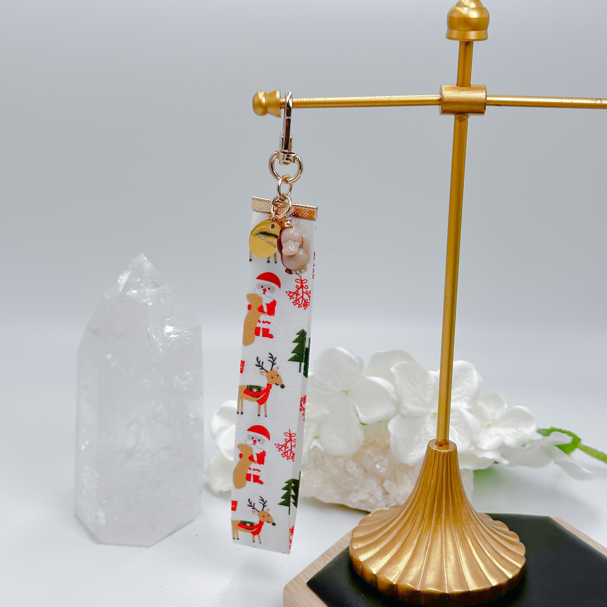 <<SG Seller>> CRZtales Alashan Agate Psyduck Crystal Charms Christmas Theme Fabric Chain CRZFabChain #CRZFabChains