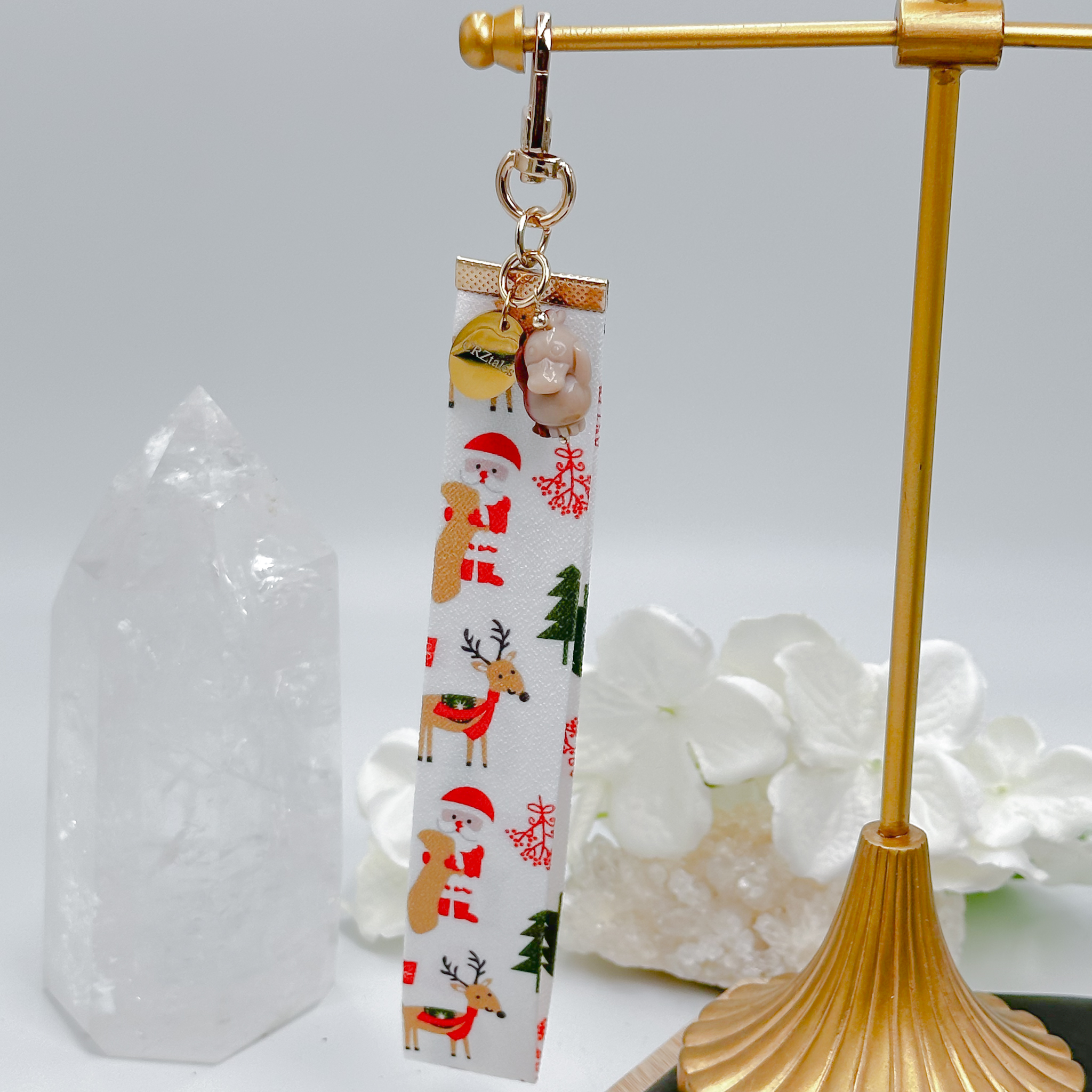 <<SG Seller>> CRZtales Alashan Agate Psyduck Crystal Charms Christmas Theme Fabric Chain CRZFabChain #CRZFabChains