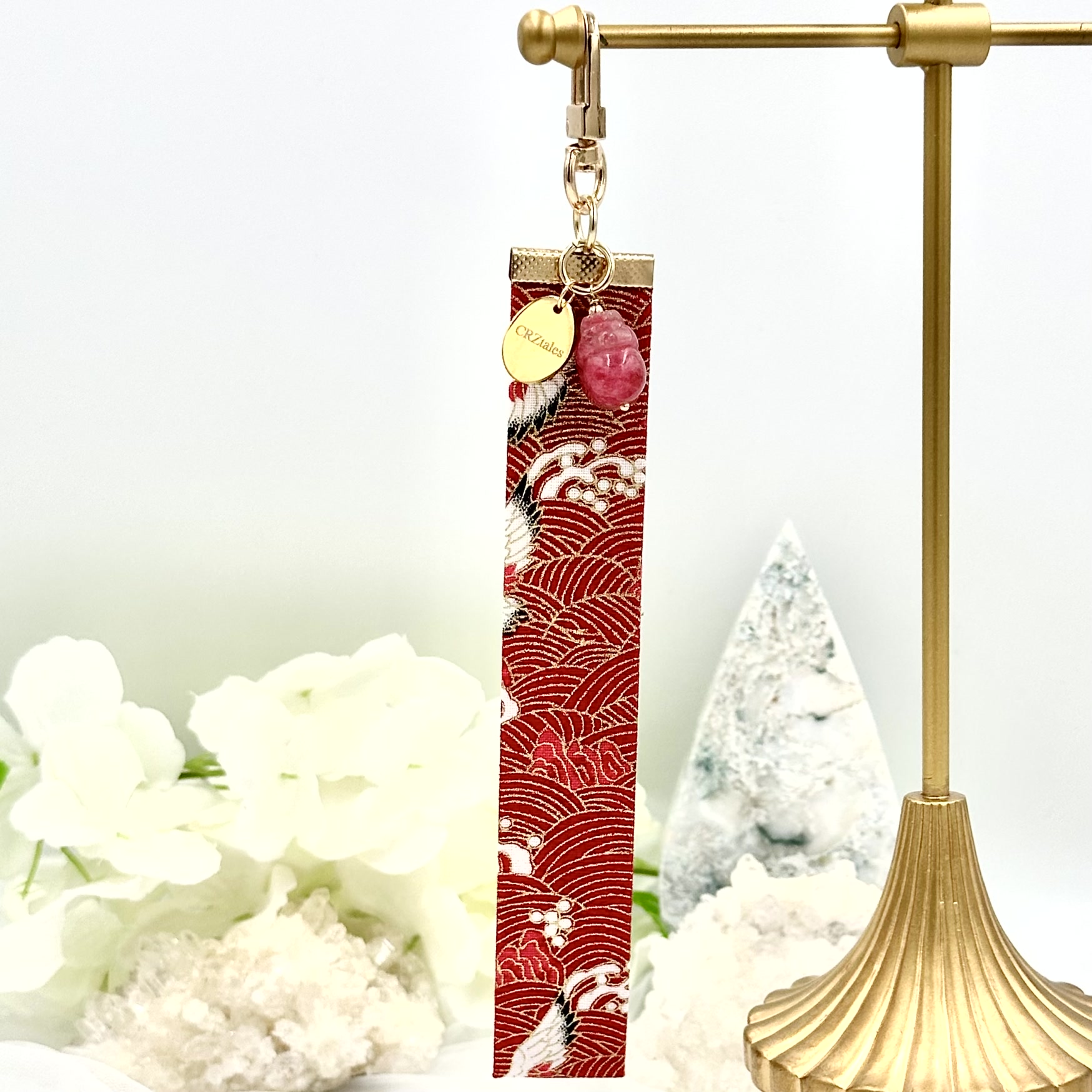 Sakura Rhodonite Pixiu CRZFabWristlet