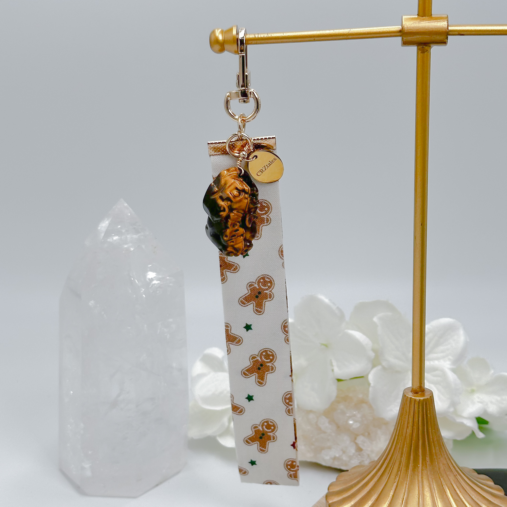 <<SG Seller>> CRZtales Tiger Eye Pixiu Crystal Charms Christmas Theme Fabric Chain CRZFabChain #CRZFabChains