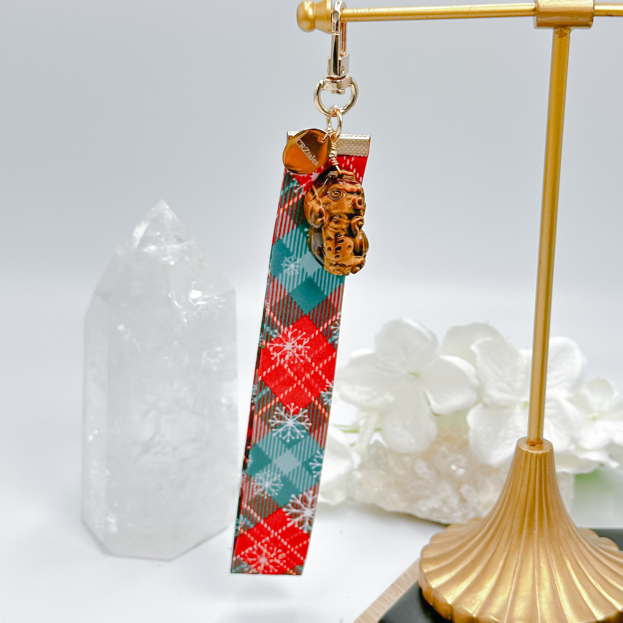 <<SG Seller>> CRZtales Tiger Eye Pixiu Crystal Charms Christmas Theme Fabric Chain CRZFabChain #CRZFabChains