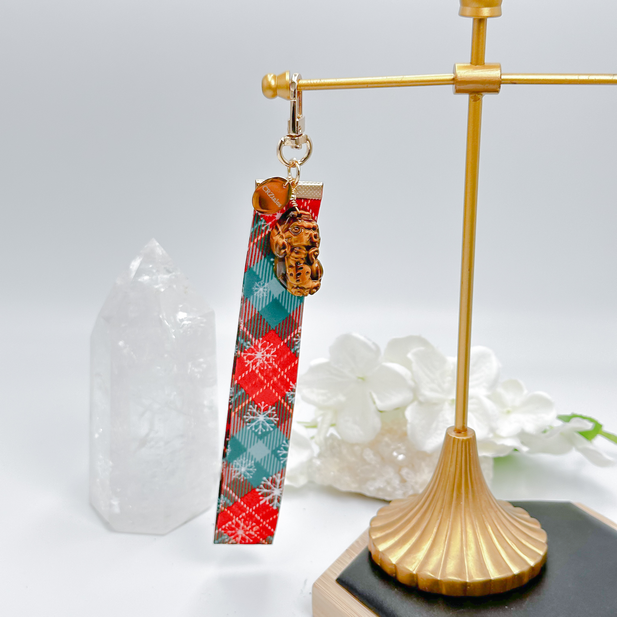 <<SG Seller>> CRZtales Tiger Eye Pixiu Crystal Charms Christmas Theme Fabric Chain CRZFabChain #CRZFabChains