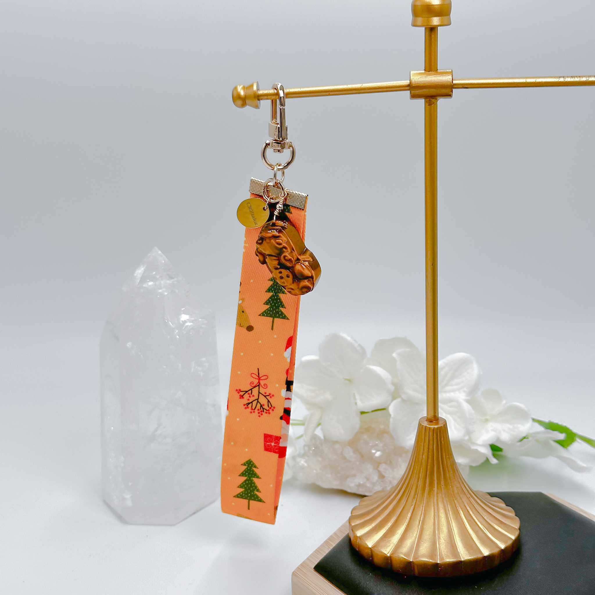 <<SG Seller>> CRZtales Tiger Eye Pixiu Crystal Charms Christmas Theme Fabric Chain CRZFabChain #CRZFabChains