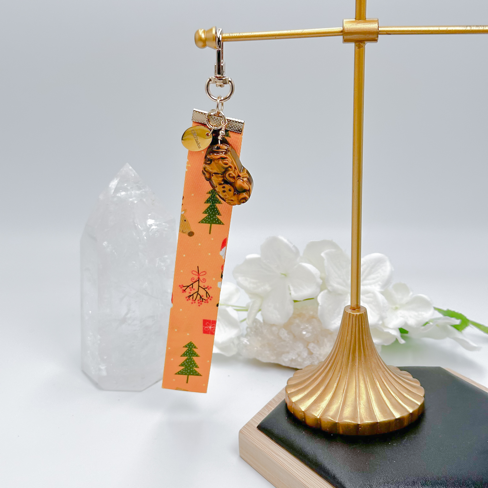 <<SG Seller>> CRZtales Tiger Eye Pixiu Crystal Charms Christmas Theme Fabric Chain CRZFabChain #CRZFabChains