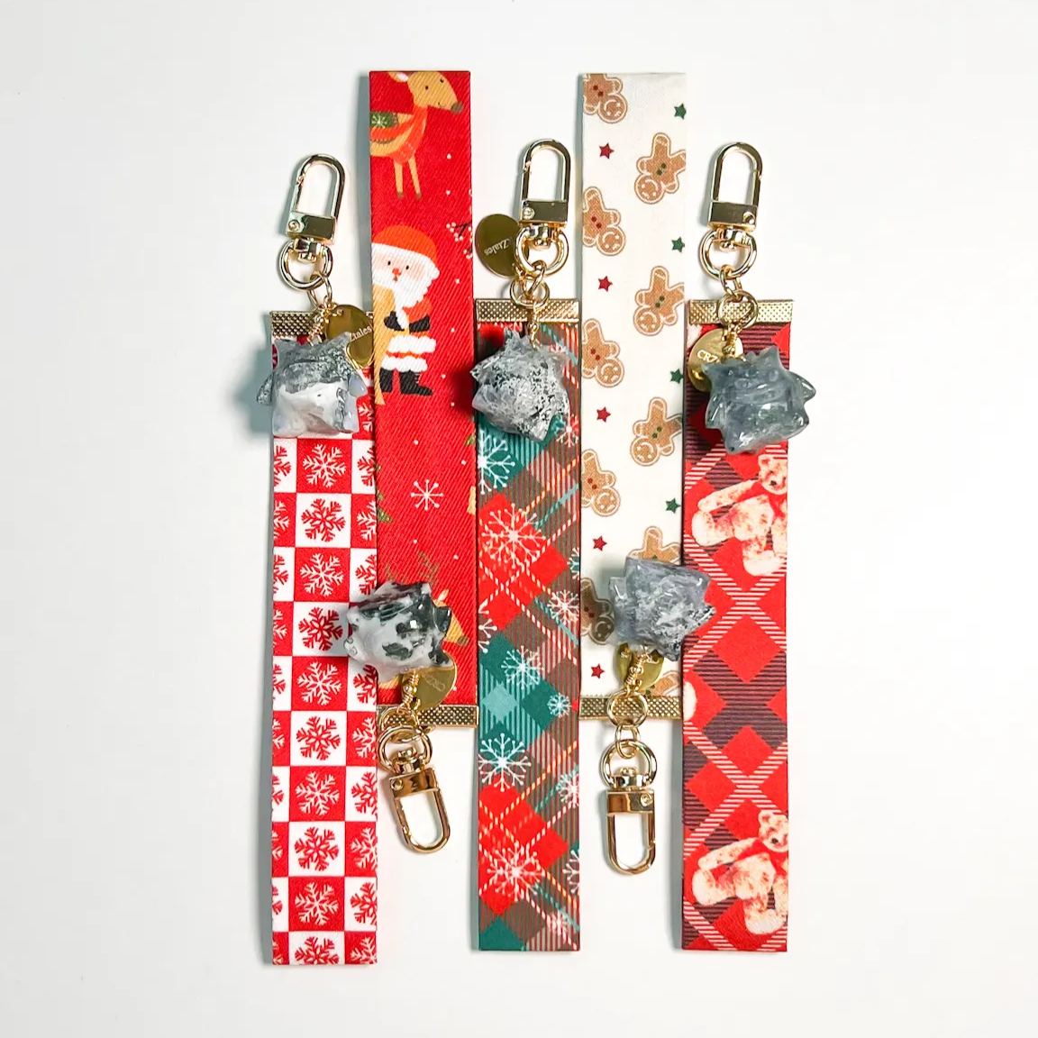 <<SG Seller>> CRZtales Moss Agate Gengar Crystal Charms Christmas Theme Fabric Chain CRZFabChain #CRZFabChains