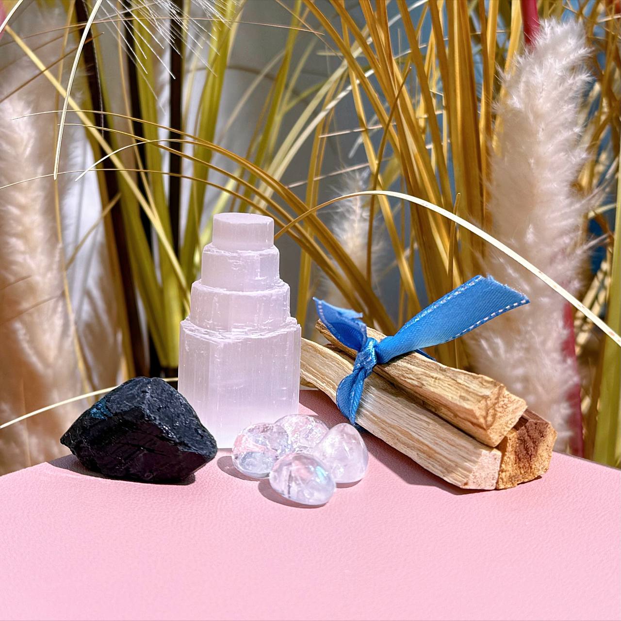 Half-Year Crystal Detox Kit”: Selenite, black tourmaline, Palo Sango Bundle 