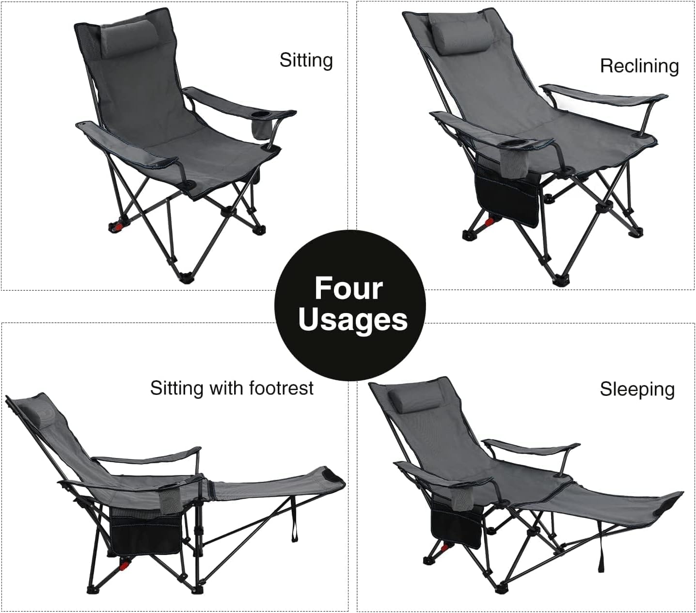 High back folding store camping chairs