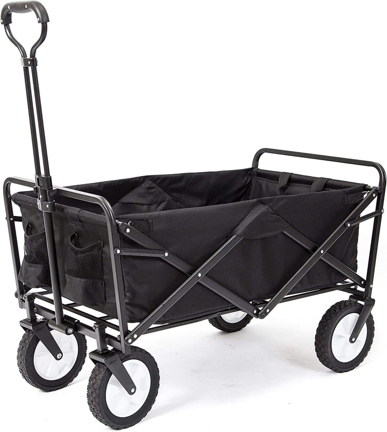 Garden Cart Folding Trolley Cart Outdoor Wagon Collapsible with Removable Fabric Festival Garden Camping Picnic Cart Supports Max 100kg Portable Transport Trailer