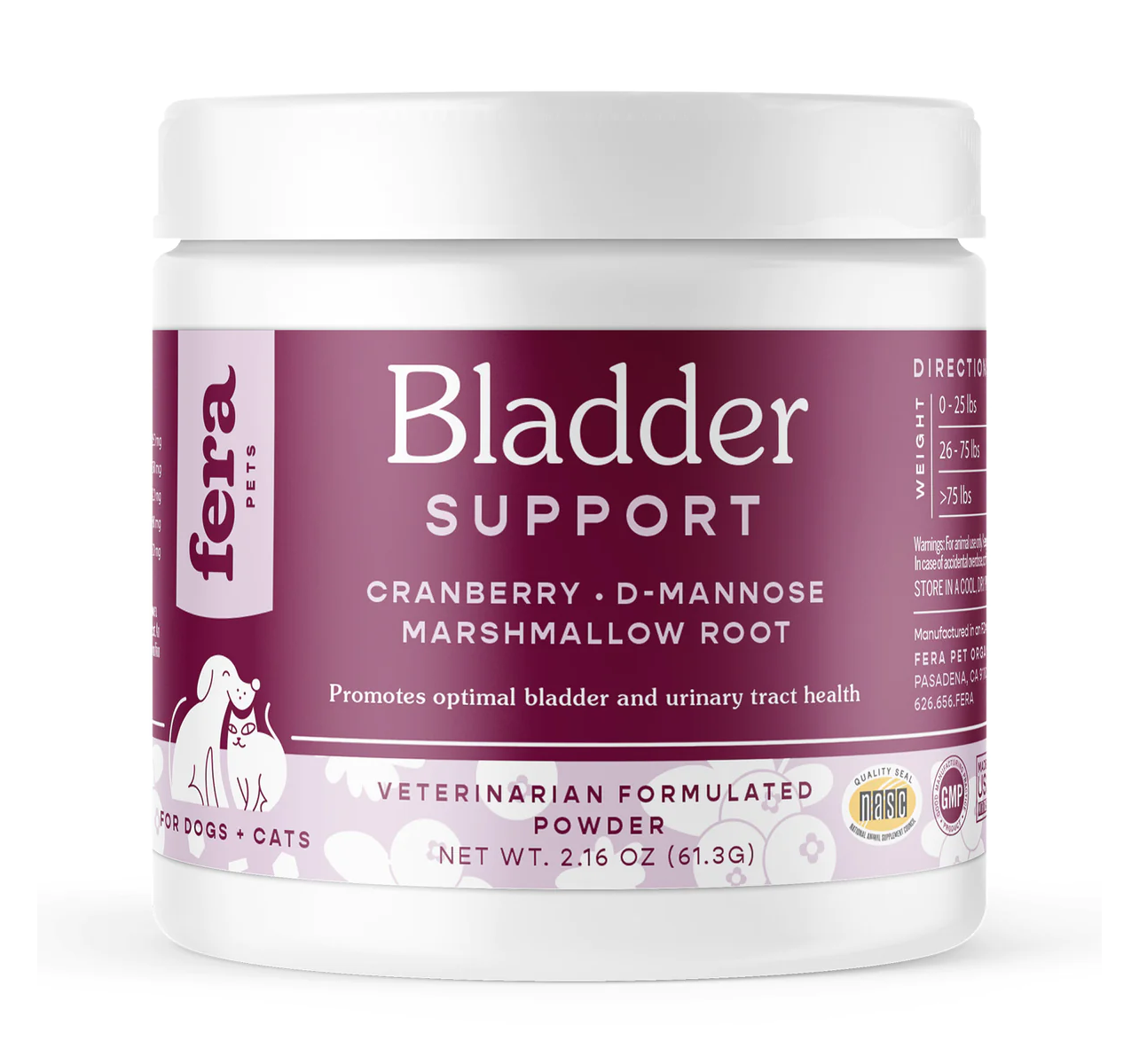 Fera Pet Organics Bladder Support Supplement Powder For Cats & Dogs (2.1oz)