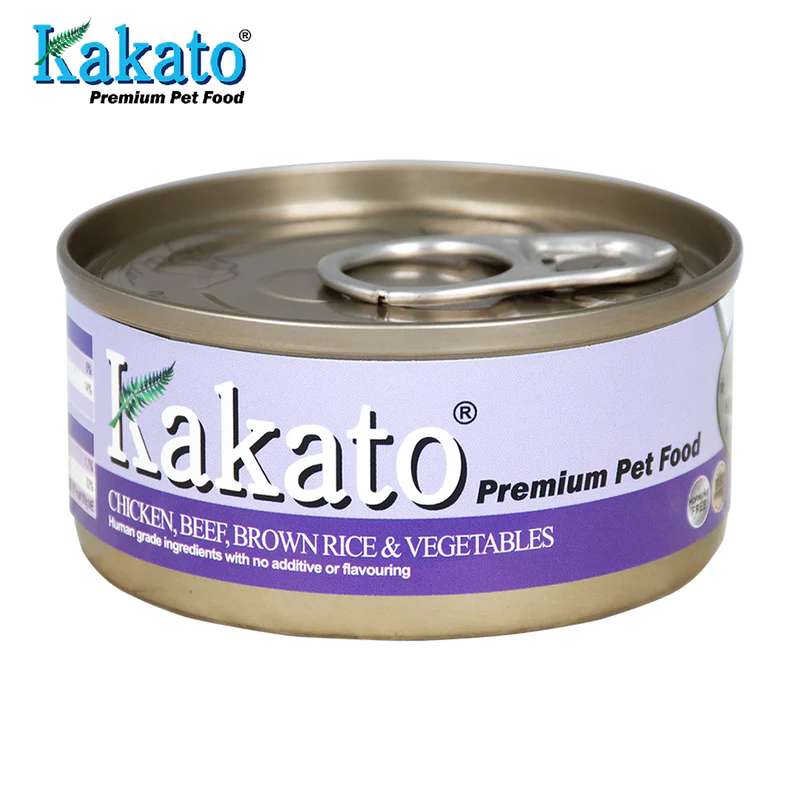 Kakato Chicken, Beef, Brown Rice & Vegetables Canned Cat & Dog Food (70g)