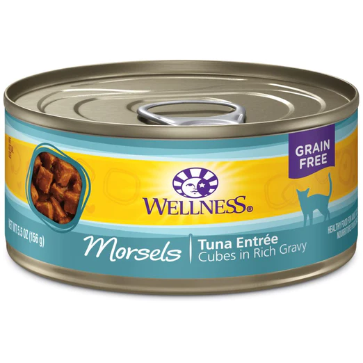 Wellness Complete Health Morsels Cubed Tuna Entree Grain-Free Canned Cat Food (5.5oz/24 cans)