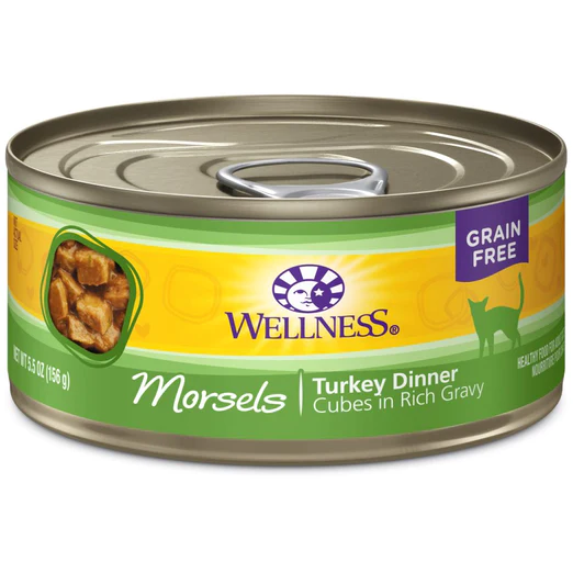 Wellness Complete Health Morsels Cubed Turkey Dinner Grain-Free Canned Cat Food (5.5oz/24 cans)