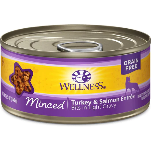 Wellness Complete Health Minced Turkey & Salmon Entree Grain-Free Canned Cat Food (5.5oz/24 cans)