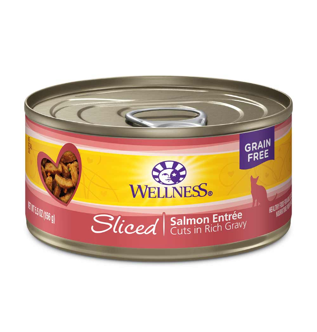 Wellness Complete Health Grain Free Sliced Salmon Entree Cat Canned (5.5oz/24 cans)