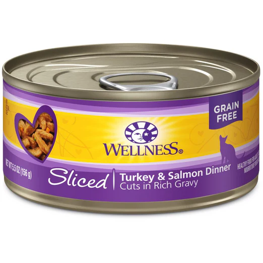 Wellness Complete Health Grain Free Sliced Turkey & Salmon Entree Cat Canned (5.5oz/24 cans)