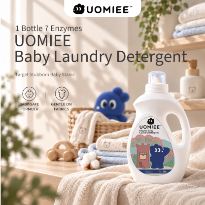 UOMIEE Baby Laundry Detergent 2kg Enzyme Formula Baby Clothes Cleaner Removes Milk Poop Food Stains Sensitive Skin
