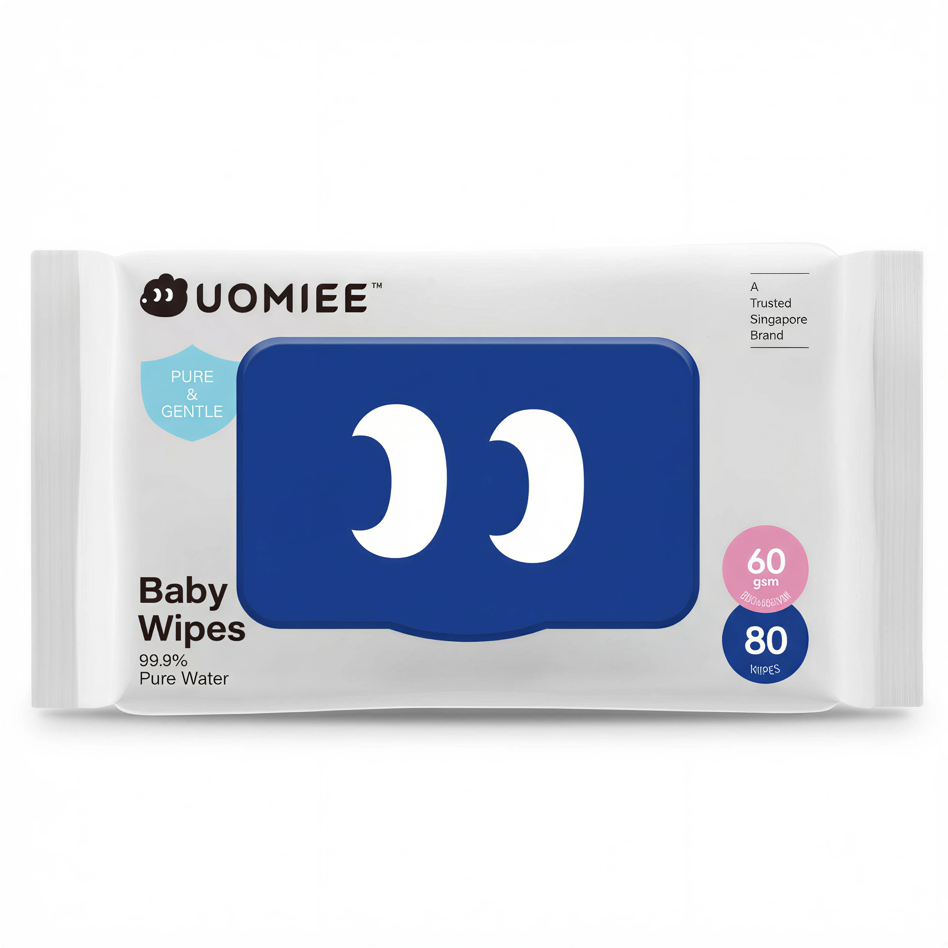 UOMIEE Baby Wet Wipes 50 Sheets｜Alcohol & Fragrance Free｜Gentle for Newborn & Sensitive Skin