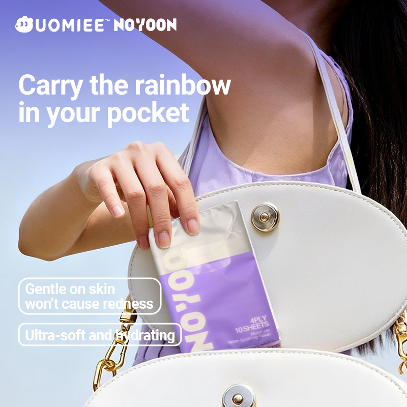 UOMIEE × NOYOON Cream-Infused Milk + Soft Moisturizing Tissue Soft Pack skin friendly, MoistCare Nose-Soothing10s*9pack