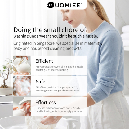  UOMIEE Lingerie Detergent Mousse Underwear Anti-bacterial Detergent Mousse Remove Stains Easy To Use 300ml