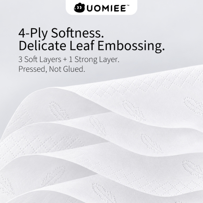 Uomiee Premium Ultra Soft Tissue 4 Packs Soft Pack Facial Tissue BundleValue Pack