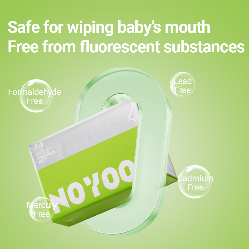 UOMIEE Nose Soothing Tissue MoistCare Soft Tissue 4 Ply Sensitive Skin Gentle Facial Tissue Family Pack 48 Packs