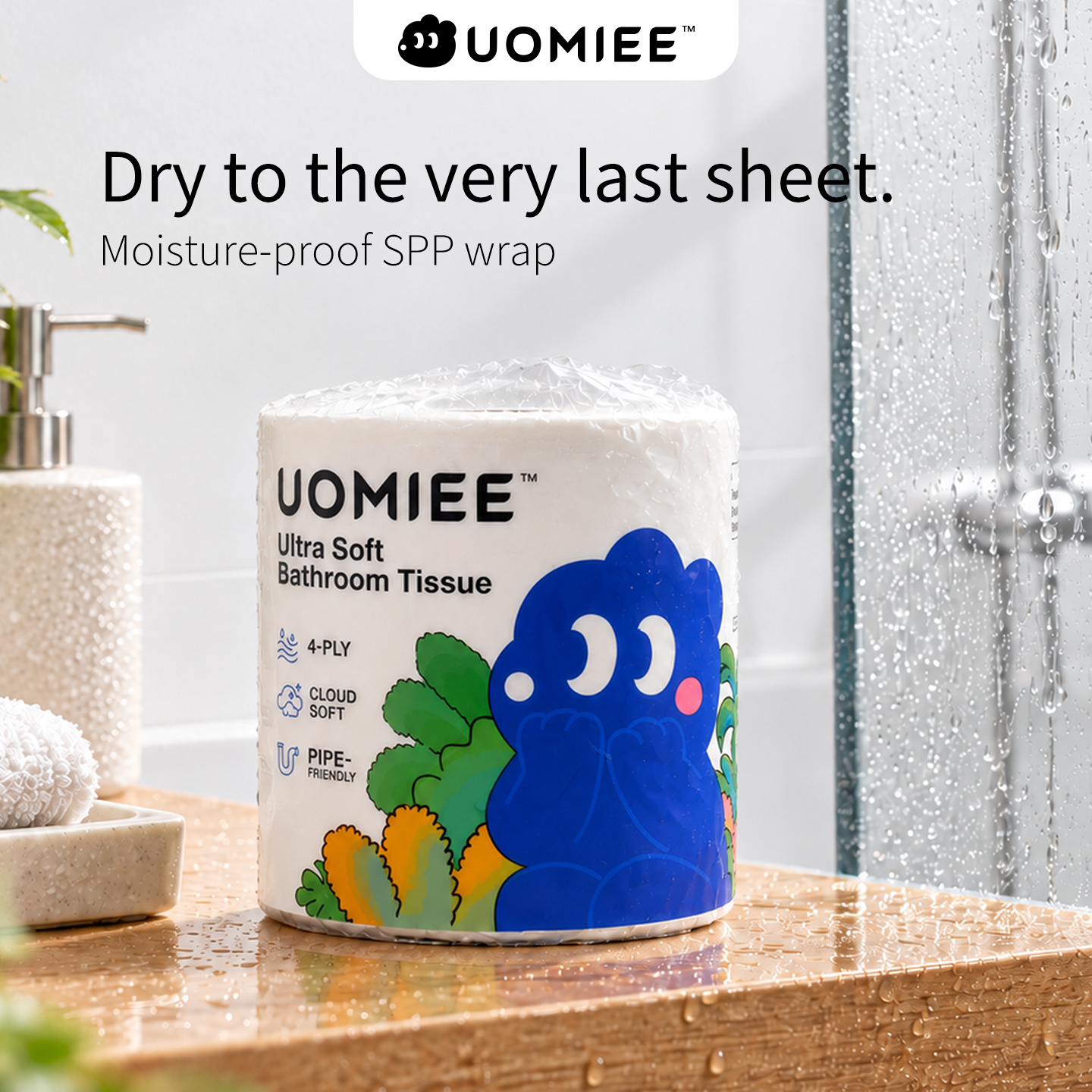 [Uomiee Toilet Paper 32 Rolls ,WholeCarton 4 Ply Ultra Soft Bathroom TissueSensitive Skin Family Bulk Value Pac