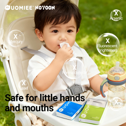 UOMIEE × NOYOON Cream-Infused Milk + Soft Moisturizing Tissue Soft Pack skin friendly, MoistCare Nose-Soothing10s*9pack