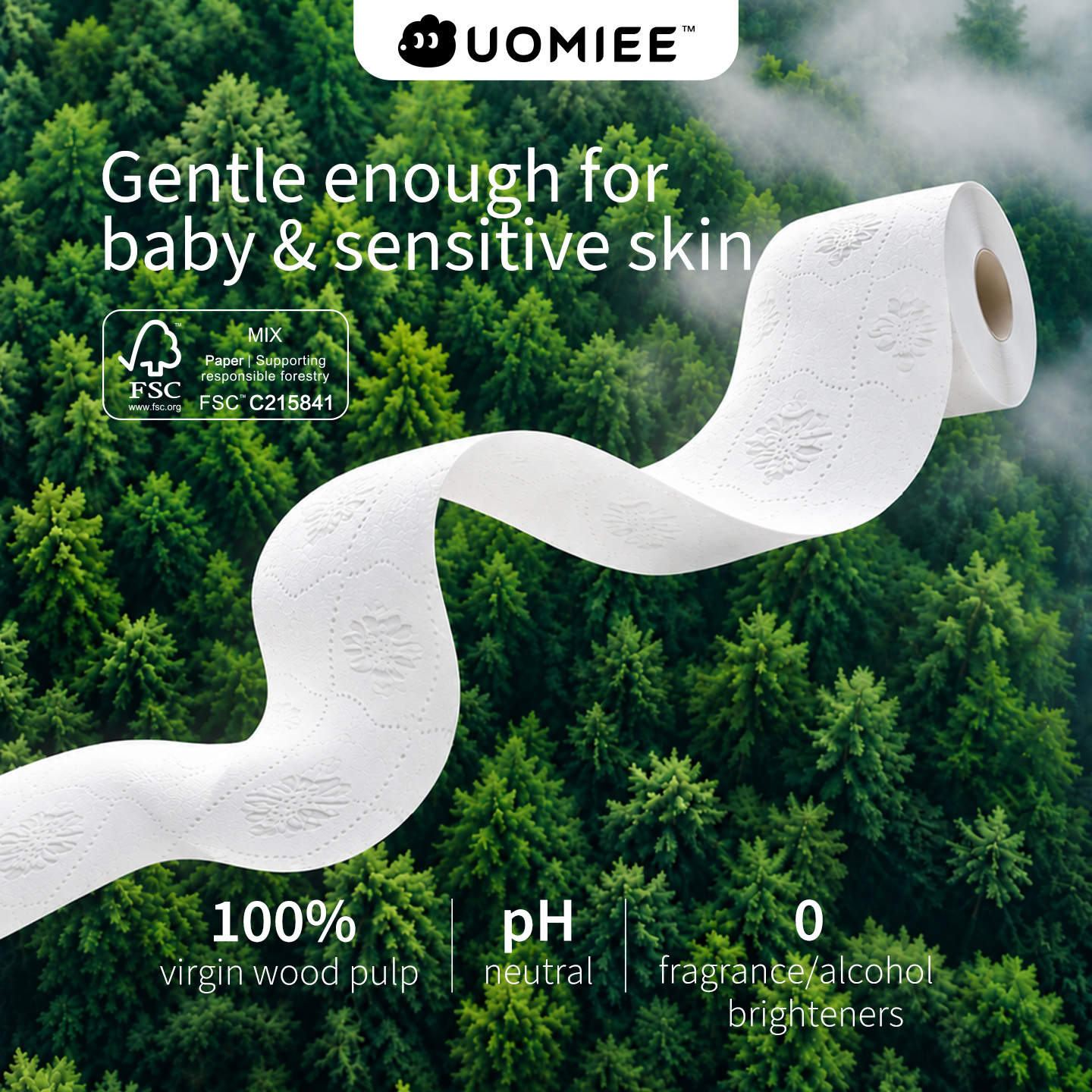 [Uomiee Toilet Paper 32 Rolls ,WholeCarton 4 Ply Ultra Soft Bathroom TissueSensitive Skin Family Bulk Value Pac