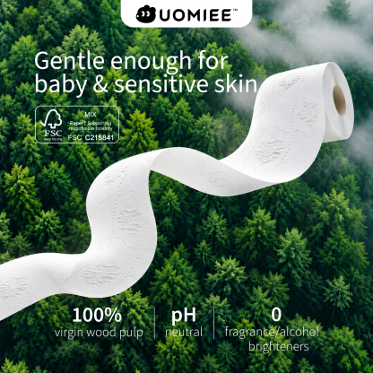 [Uomiee Toilet Paper 32 Rolls ,WholeCarton 4 Ply Ultra Soft Bathroom TissueSensitive Skin Family Bulk Value Pac