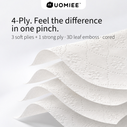 [Uomiee Toilet Paper 32 Rolls ,WholeCarton 4 Ply Ultra Soft Bathroom TissueSensitive Skin Family Bulk Value Pac