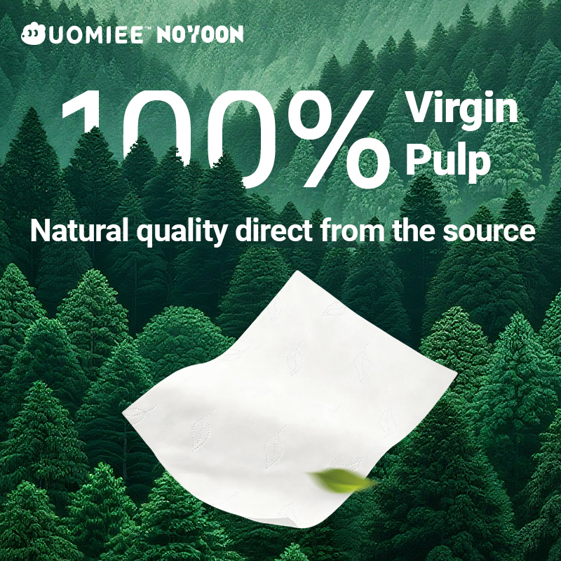UOMIEE × NOYOON Cream-Infused Milk + Soft Moisturizing Tissue Soft Pack skin friendly, MoistCare Nose-Soothing10s*9pack