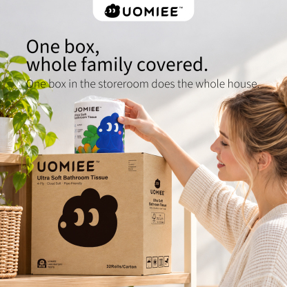 [Uomiee Toilet Paper 32 Rolls ,WholeCarton 4 Ply Ultra Soft Bathroom TissueSensitive Skin Family Bulk Value Pac