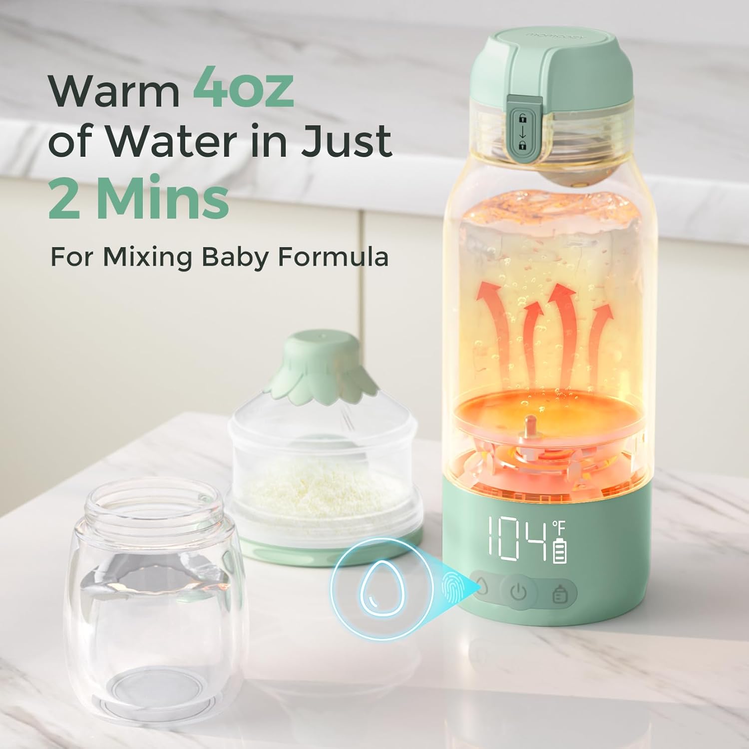 Momcozy Portable Milk Warmer 17oz | Dual Heating for Breast Milk & Water, Fast Heating, Long Battery Life